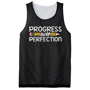 Motivational Progress Over Perfection Back To School Teacher Mesh Reversible Basketball Jersey Tank