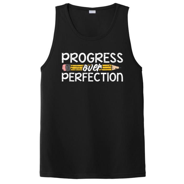 Motivational Progress Over Perfection Back To School Teacher PosiCharge Competitor Tank