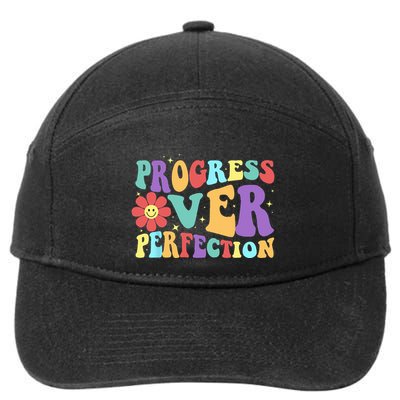 Motivational Progress Over Perfection Back To School Teacher 7-Panel Snapback Hat
