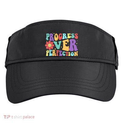 Motivational Progress Over Perfection Back To School Teacher Adult Drive Performance Visor