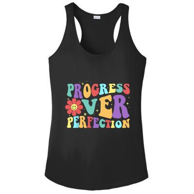 Motivational Progress Over Perfection Back To School Teacher Ladies PosiCharge Competitor Racerback Tank