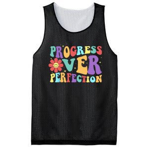 Motivational Progress Over Perfection Back To School Teacher Mesh Reversible Basketball Jersey Tank