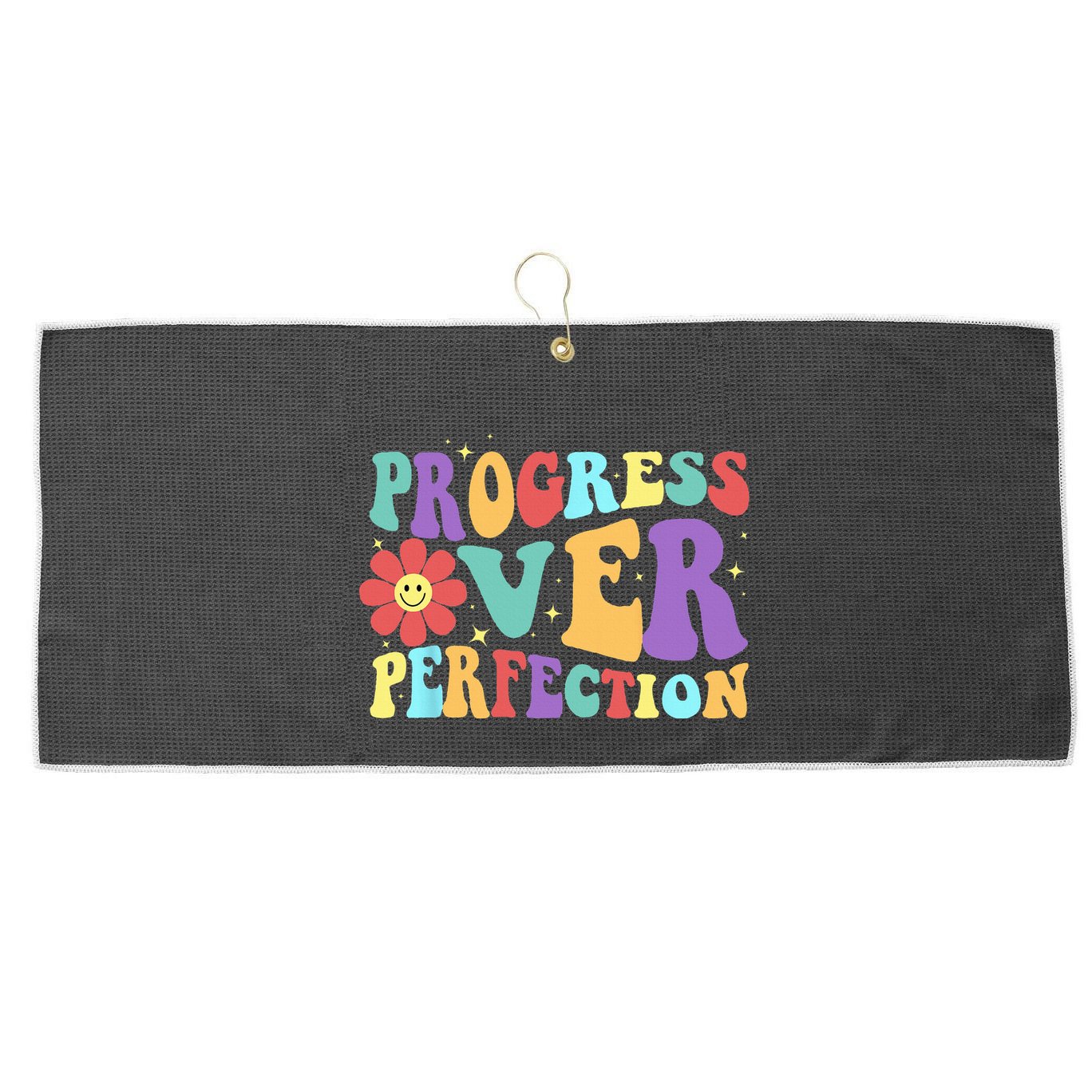 Motivational Progress Over Perfection Back To School Teacher Large Microfiber Waffle Golf Towel