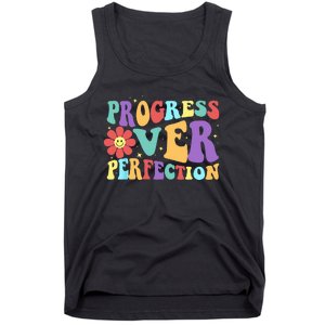 Motivational Progress Over Perfection Back To School Teacher Tank Top