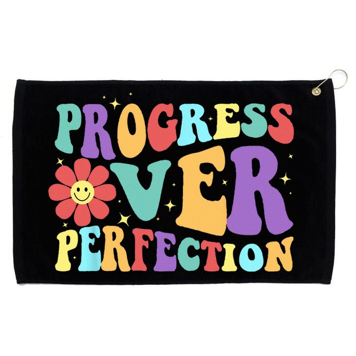 Motivational Progress Over Perfection Back To School Teacher Grommeted Golf Towel