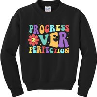 Motivational Progress Over Perfection Back To School Teacher Kids Sweatshirt