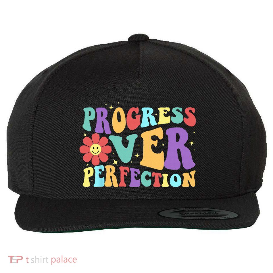 Motivational Progress Over Perfection Back To School Teacher Wool Snapback Cap