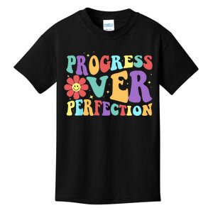 Motivational Progress Over Perfection Back To School Teacher Kids T-Shirt