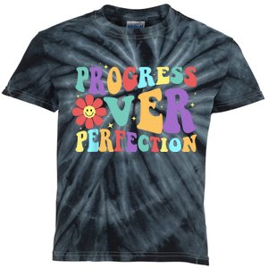 Motivational Progress Over Perfection Back To School Teacher Kids Tie-Dye T-Shirt