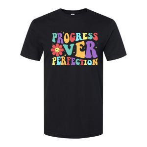 Motivational Progress Over Perfection Back To School Teacher Softstyle CVC T-Shirt