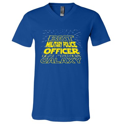 Military Police Officer Funny Cool Galaxy Job Gift V-Neck T-Shirt