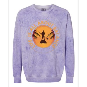 Men Paddleboarder On SUP Paddle Board For Standup Paddling Colorblast Crewneck Sweatshirt