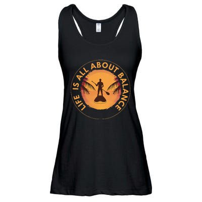 Men Paddleboarder On SUP Paddle Board For Standup Paddling Ladies Essential Flowy Tank