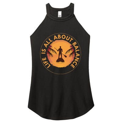 Men Paddleboarder On SUP Paddle Board For Standup Paddling Women's Perfect Tri Rocker Tank