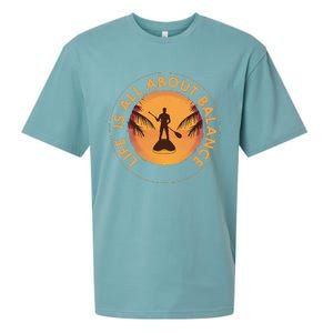 Men Paddleboarder On SUP Paddle Board For Standup Paddling Sueded Cloud Jersey T-Shirt