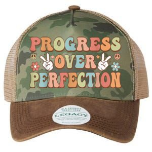 Motivational Progress Over Perfection Back To School Teacher Legacy Tie Dye Trucker Hat