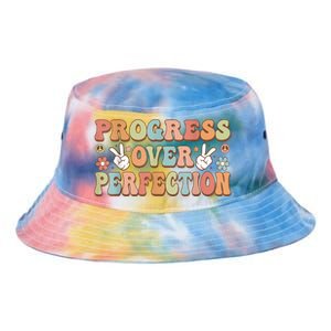 Motivational Progress Over Perfection Back To School Teacher Tie Dye Newport Bucket Hat