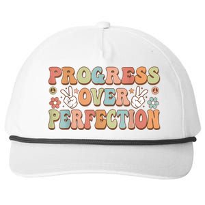 Motivational Progress Over Perfection Back To School Teacher Snapback Five-Panel Rope Hat