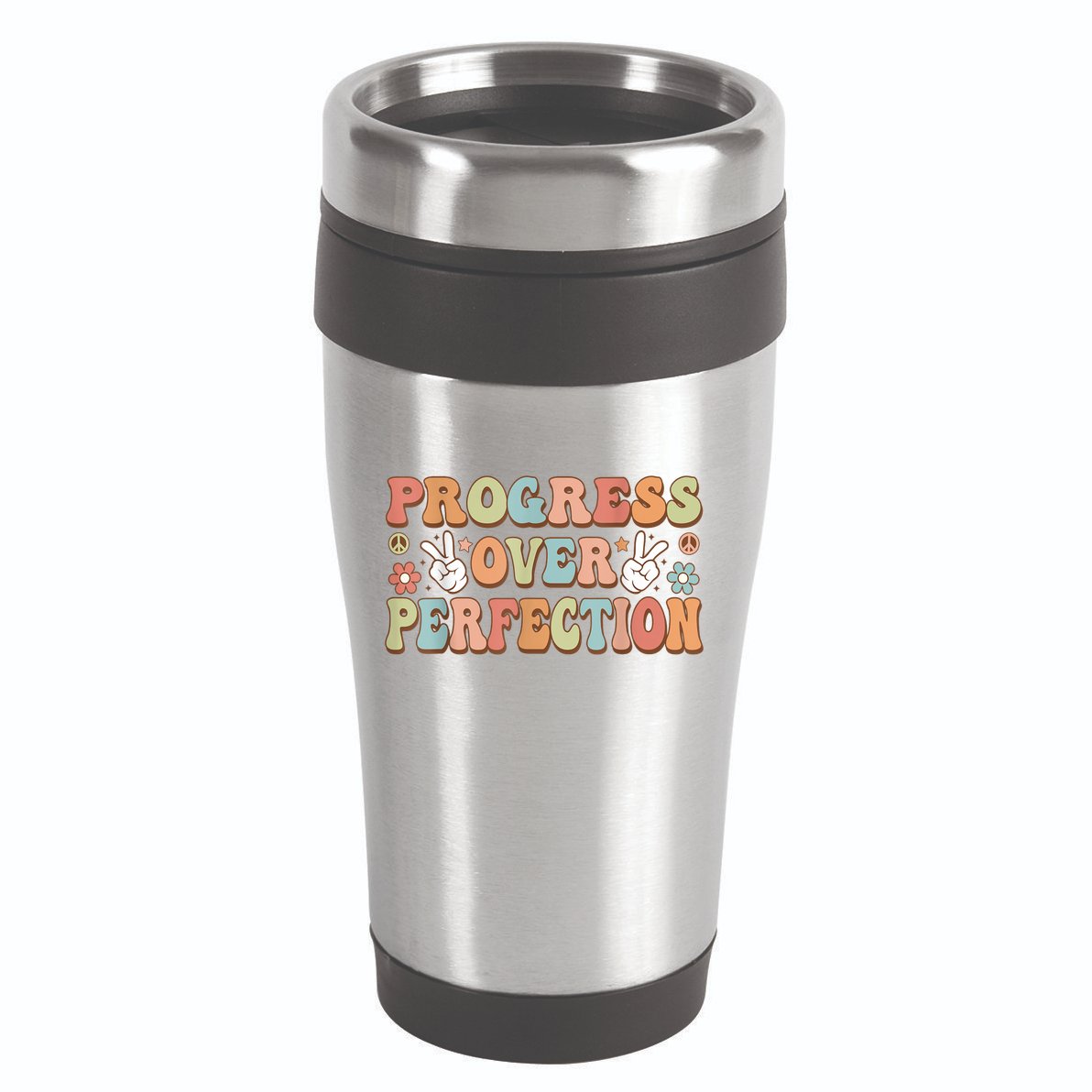 Motivational Progress Over Perfection Back To School Teacher 16oz Travel Tumbler