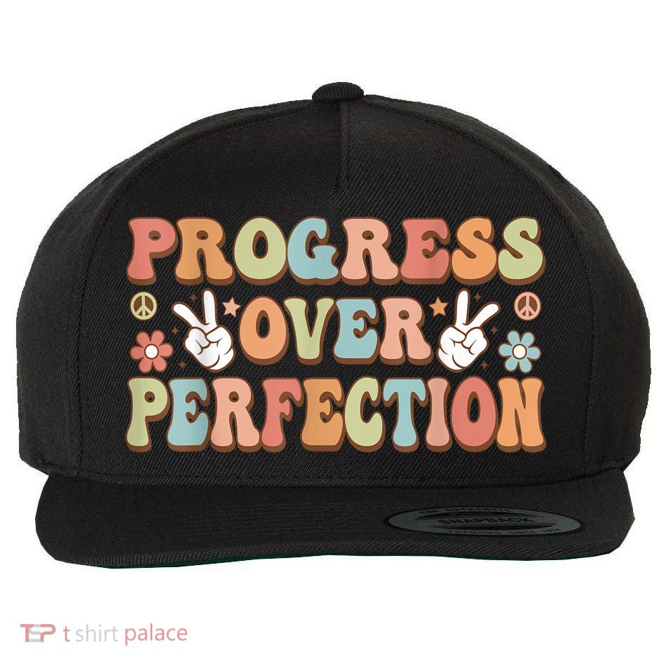 Motivational Progress Over Perfection Back To School Teacher Wool Snapback Cap