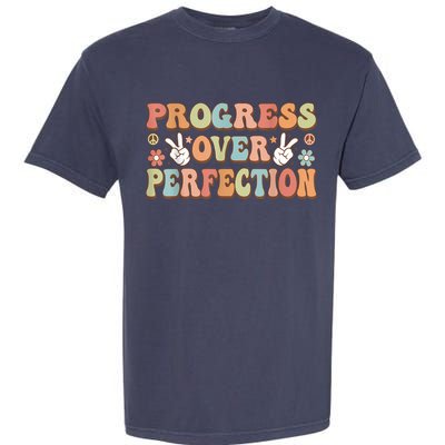 Motivational Progress Over Perfection Back To School Teacher Garment-Dyed Heavyweight T-Shirt
