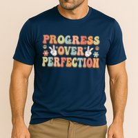 Motivational Progress Over Perfection Back To School Teacher Cooling Performance Crew T-Shirt