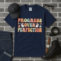 Motivational Progress Over Perfection Back To School Teacher Tall T-Shirt