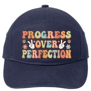 Motivational Progress Over Perfection Back To School Teacher 7-Panel Snapback Hat