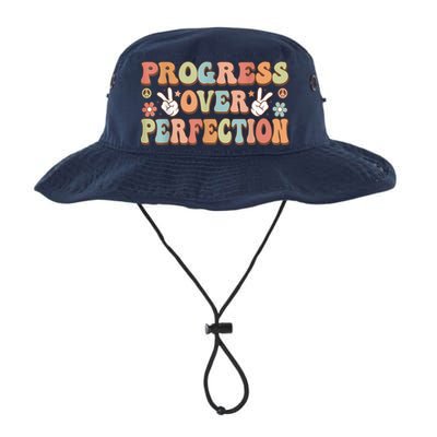 Motivational Progress Over Perfection Back To School Teacher Bucket Hat