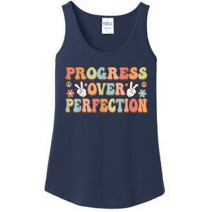 Motivational Progress Over Perfection Back To School Teacher Ladies Essential Tank