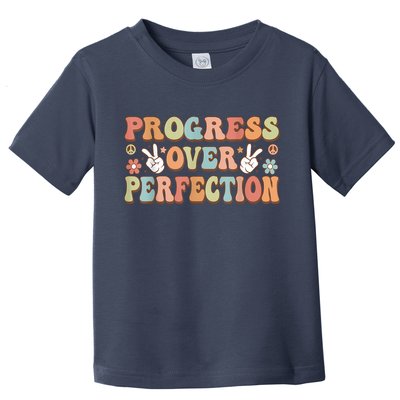 Motivational Progress Over Perfection Back To School Teacher Toddler T-Shirt