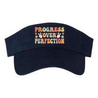 Motivational Progress Over Perfection Back To School Teacher Valucap Bio-Washed Visor