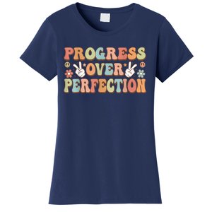 Motivational Progress Over Perfection Back To School Teacher Women's T-Shirt