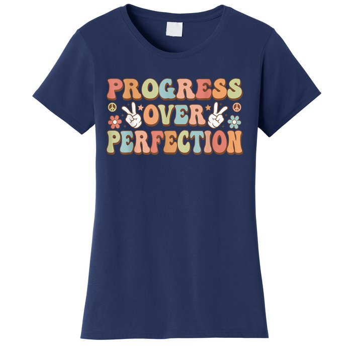 Motivational Progress Over Perfection Back To School Teacher Women's T-Shirt