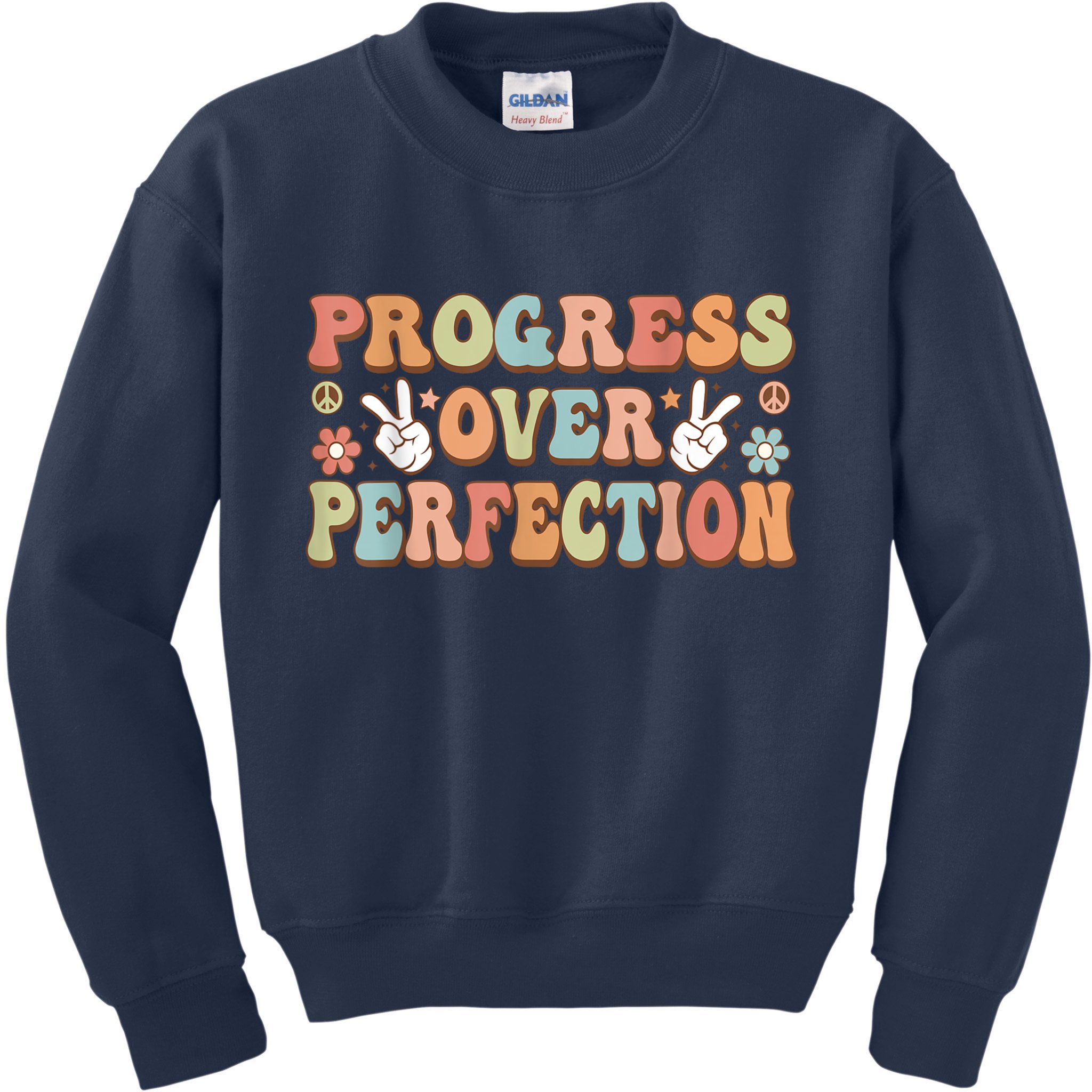Motivational Progress Over Perfection Back To School Teacher Kids Sweatshirt