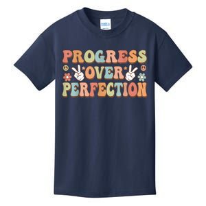 Motivational Progress Over Perfection Back To School Teacher Kids T-Shirt