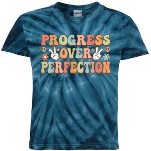 Motivational Progress Over Perfection Back To School Teacher Kids Tie-Dye T-Shirt