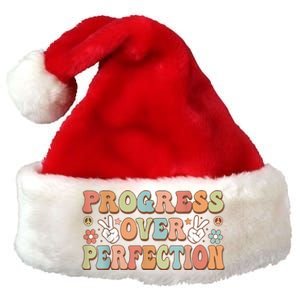 Motivational Progress Over Perfection Back To School Teacher Premium Christmas Santa Hat