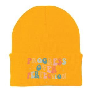 Motivational Progress Over Perfection Back To School Teacher Knit Cap Winter Beanie