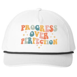 Motivational Progress Over Perfection Back To School Teacher Snapback Five-Panel Rope Hat