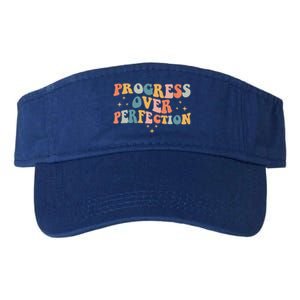 Motivational Progress Over Perfection Back To School Teacher Valucap Bio-Washed Visor