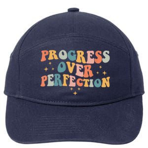 Motivational Progress Over Perfection Back To School Teacher 7-Panel Snapback Hat