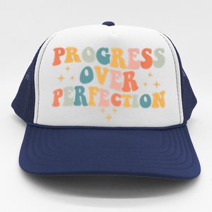 Motivational Progress Over Perfection Back To School Teacher Trucker Hat