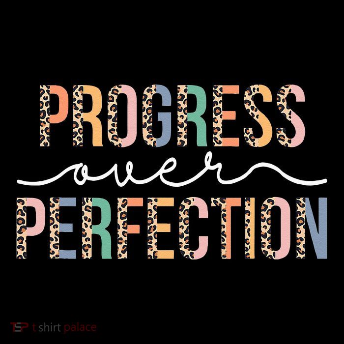 Motivational Progress Over Perfection Leopard Print Teacher Tall T-Shirt