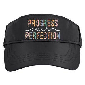 Motivational Progress Over Perfection Leopard Print Teacher Adult Drive Performance Visor