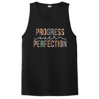 Motivational Progress Over Perfection Leopard Print Teacher PosiCharge Competitor Tank