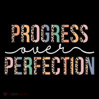 Motivational Progress Over Perfection Leopard Print Teacher Short Acrylic Beanie
