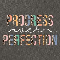 Motivational Progress Over Perfection Leopard Print Teacher Cotton Canvas Backpack