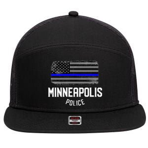 Minneapolis Police Officer Minnesota Policeman Duty 7 Panel Mesh Trucker Snapback Hat