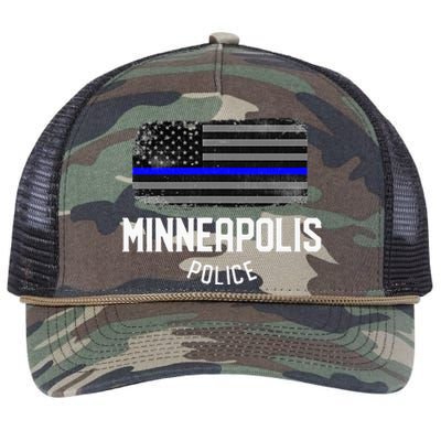 Minneapolis Police Officer Minnesota Policeman Duty Retro Rope Trucker Hat Cap